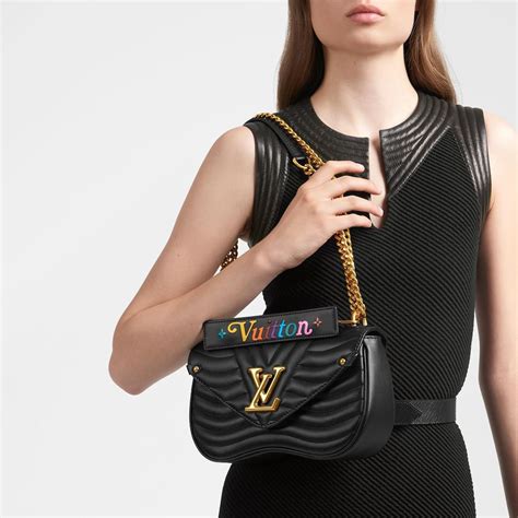 louis vuitton new wave chain bag mm black